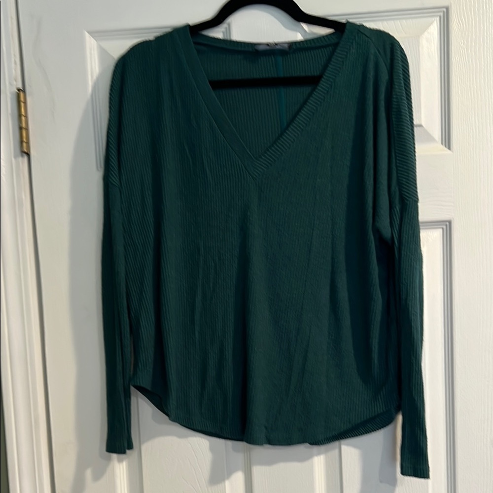 Women's Green V-Neck Top